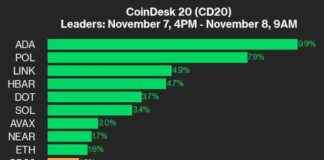 ADA Leads CoinDesk 20 Index with 9.9% Gain: Weekly Performance Update news-08112024-212505
